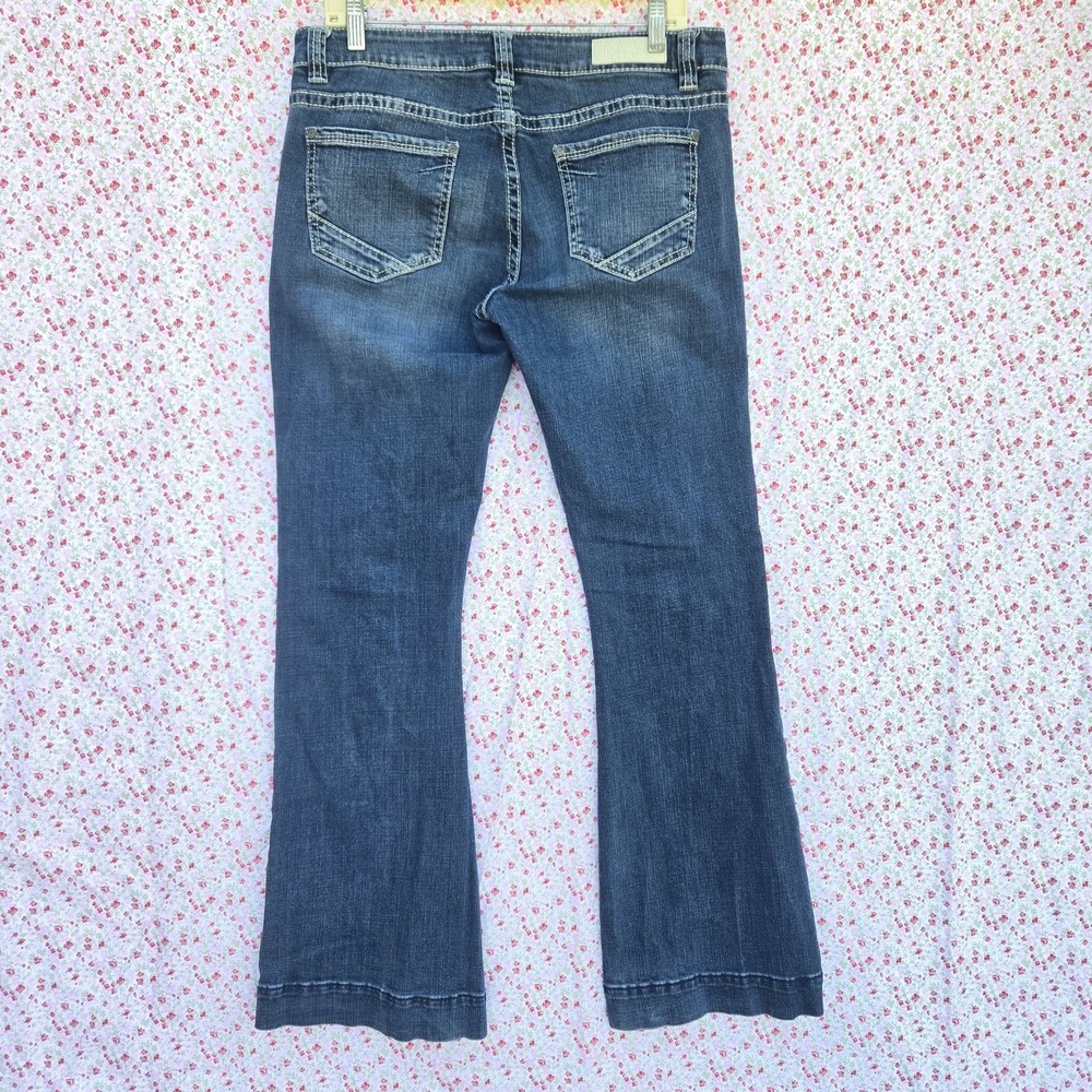 Rock‎ & Roll Cowgirl Jeans Womens 32x34 Dark Wash Trouser Flare Stretch Denim